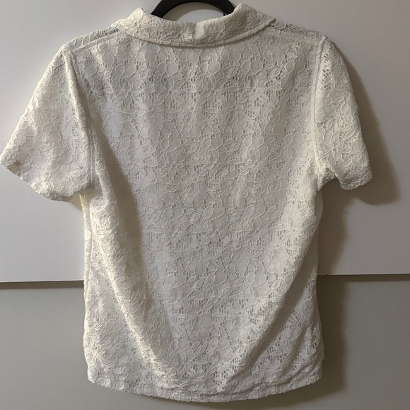 Fairway & Greene White Floral Lace Polo Shirt - Picture 4 of 4